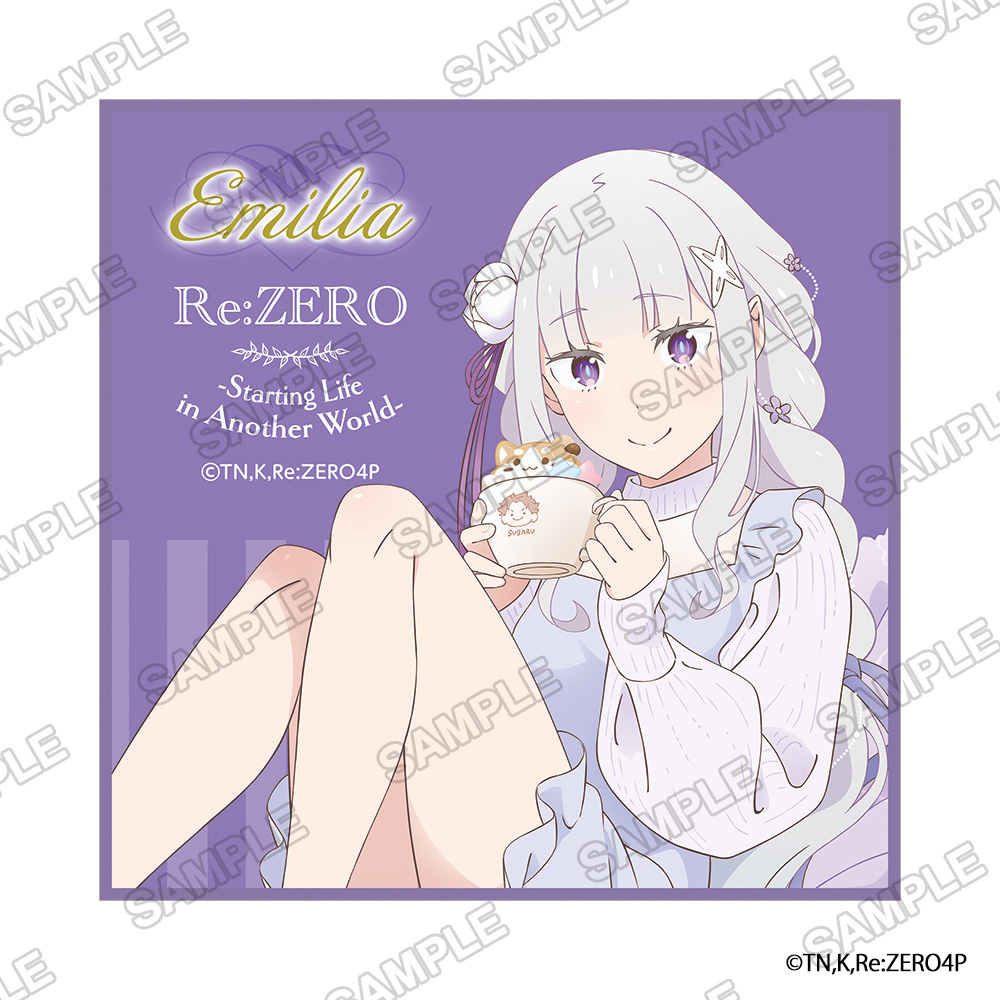 リゼロ　誕生日生活　缶バッジ　バースデー　希少　レア　原作絵　エミリア Re:ゼロから始める異世界生活 トレーディングホログラム缶バッジ